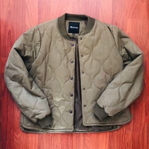 Quilted Olive Green Madewell Bomber